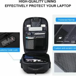 Goedkoopste 🎉 FENRUIEN Bange Rugtas - 15,6 Inch - Laptop Rugzak - USB-aansluiting - TSA Slot - Waterafstotend - Zwart - Incl. Smart Thermosfles 🎉 -tassen-dames Verkoop 550x498 2