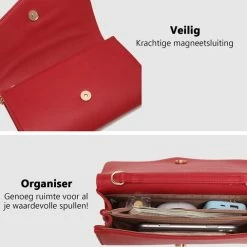 Gloednieuw 💯 Miss Lulu Clutches Voor Dames - Crossbodytas - Schoudertas - Dames Handtas - Rood (LH2035 RD) 😍 -tassen-dames Verkoop 550x507 4