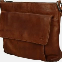Uitgang ✔️ Bear Design Kleine Schoudertas / Crossbody Tas Dames - Leer - Calisto Pelle - Cognac 🔔 -tassen-dames Verkoop 550x508 1