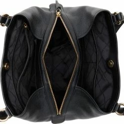 Beste Pirce 😉 Michael Kors Molly Dames Shopper Leer - Zwart 🛒 -tassen-dames Verkoop 550x508 2