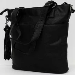 Goedkoop ⭐ Bag2Bag Stoere Lederen Shopper Lena Zwart 🔥