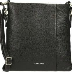 Aanbiedingen 🔔 Gigi Fratelli Kleine Schoudertas / Crossbody Tas Dames - Leer - Romance - Zwart ⌛