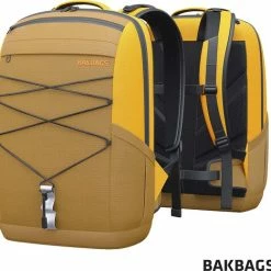 Hete verkoop 🎁 BAKBAGS Stockholm Sport Rugzak Met Laptop Vak En Regenhoes - 25 Liter Inhoud - Geschikt Voor 13 Tm 17 Inch Laptops - Praktisch & Stijlvol Met 10 Vakken En Incl. Accessoires - Duurzaam & Gerecycled Materiaal - Geel-Zwart 🥰