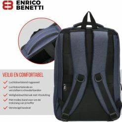 Promo ❤️ Enrico Benetti Belfast 62095 Laptoprugzak 15" - Blauw 🤩 -tassen-dames Verkoop 550x520 4