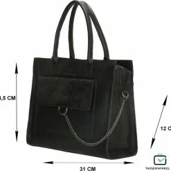 Top 10 😉 Micmacbags Mendoza Handtas - Zwart 🎁 -tassen-dames Verkoop 550x521 3