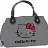 Gloednieuw 🌟 Hello Kitty Handtas Wol Hoofd Grijs 😍