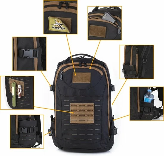 Korting β€οΈ MacGyver Tactical Laptop Rugtas Met 15 Inch Laptopvak | 27 Liter Rugzak Met Vele Details | Oersterk π 6 Korting β€οΈ MacGyver Tactical Laptop Rugtas Met 15 Inch Laptopvak | 27 Liter Rugzak Met Vele Details | Oersterk π - Afbeelding 6