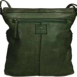 Coupon 🎉 Bear Design Medium Schoudertas / Crossbody Tas Dames - Leer - Cow Lavato - Groen 😍 -tassen-dames Verkoop 550x526 7