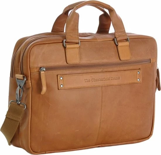 Hete verkoop π Chesterfield Rob Laptoptas 15" Schoudertas Cognac π 3 Hete verkoop π Chesterfield Rob Laptoptas 15" Schoudertas Cognac π - Afbeelding 3