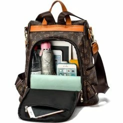 Goedkoop 🤩 Dames Anti-diefstal Rugzak Schoudertas Vrije Tijd Schooltas Anti Diefstal PU-leer 🔥 -tassen-dames Verkoop 550x529 2