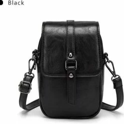 Korting β Vintage Schoudertas Klein (PU) Leer | Zwart | Crossbody Bag βοΈ