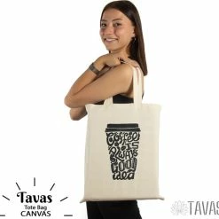Begroting ❤️ Merkloos Tavas Katoenen Koffiebeker Tasje Draagtas Naturel 38x42 Cm Coffee Is Always Good Idea Tote Bag Tas Shopper Boodschappentas Schoudertas Geschikt Om Te Bedrukken ⭐ -tassen-dames Verkoop 550x533 1