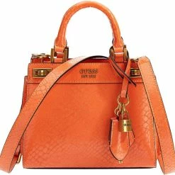Korting 🎉 Guess Dames Handtassen Katey Mini Satchel - Oranje 🤩