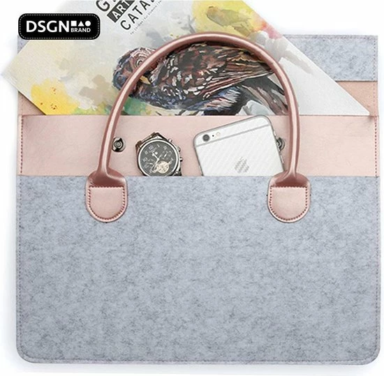 Flash-uitverkoop 🥰 Laptoptas Soft Sleeve Vilt 13 14 Inch - DSGN BRAND® CLSSC134 - Grijs Roze - Apple MacBook Air Pro Laptop Sleeve Case Hoes - Leer 🎉 5 Flash-uitverkoop 🥰 Laptoptas Soft Sleeve Vilt 13 14 Inch - DSGN BRAND® CLSSC134 - Grijs Roze - Apple MacBook Air Pro Laptop Sleeve Case Hoes - Leer 🎉 - Afbeelding 5