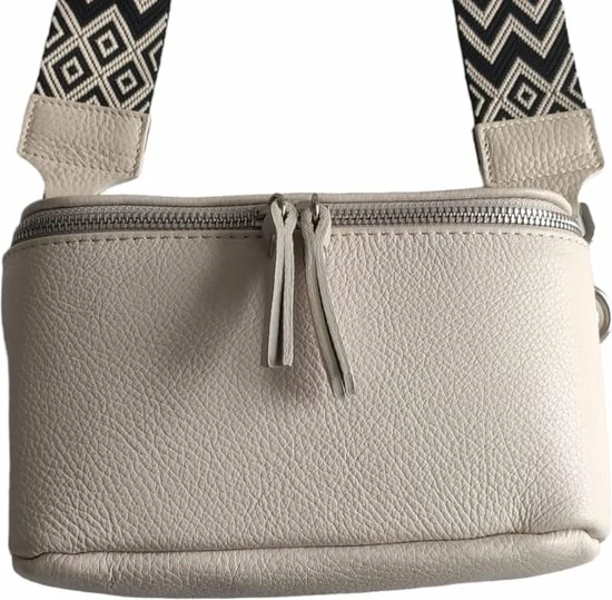 Groothandel π San Marco Zacht Lederen Cross Body Tas Zilverkleurige Rits – Heuptas – Fashion – Rechthoekig Crème Met Extra Riem π₯° 3 Groothandel π San Marco Zacht Lederen Cross Body Tas Zilverkleurige Rits – Heuptas – Fashion – Rechthoekig Crème Met Extra Riem π₯° - Afbeelding 3