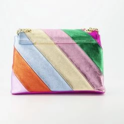 Goedkoopste 👏 Merkloos Rainbow Metallic Schoudertas - Roze - Echt Leer - Groot 🔔 -tassen-dames Verkoop 550x540 10