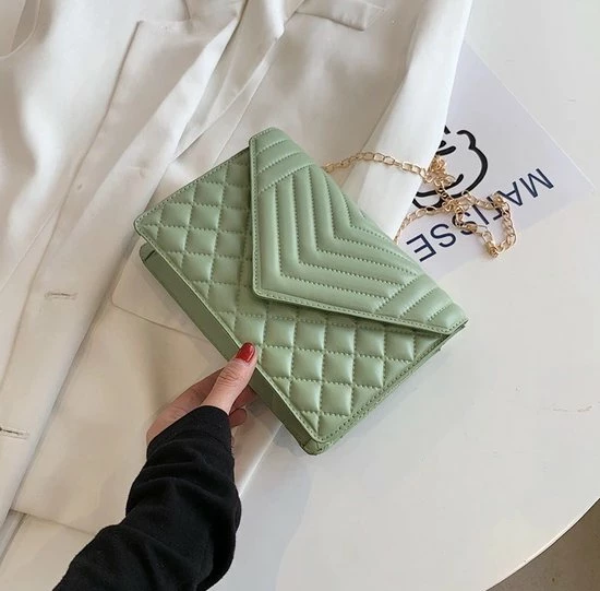 Beste Pirce β Fashion Favorite Quilted Cross Schoudertas - Groen | 22 X 15 X 6 Cm | Polyester 𧨠4 Beste Pirce β Fashion Favorite Quilted Cross Schoudertas - Groen | 22 X 15 X 6 Cm | Polyester 𧨠- Afbeelding 4