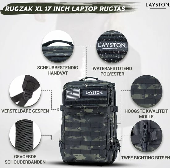 Aanbiedingen โญ Layton LAYSTON. - 45L Sport School Werk Rugtas - Sport Rugzak - Tactical ๐ Backpack - Waterafstotend - Camo Groen ๐ 8 Aanbiedingen โญ Layton LAYSTON. - 45L Sport School Werk Rugtas - Sport Rugzak - Tactical ๐ Backpack - Waterafstotend - Camo Groen ๐ - Afbeelding 8