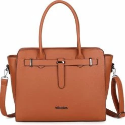 Beste Pirce 🎁 Wimona Sienna Handtas / Laptoptas 15,6 Inch - Bruin 💯 -tassen-dames Verkoop 550x544