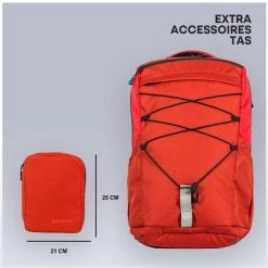 Nieuw 💯 BAKBAGS Stockholm Sport Rugzak Met Laptop Vak En Regenhoes - 25 Liter Inhoud - Geschikt Voor 13 Tm 17 Inch Laptops - Praktisch & Stijlvol Met 10 Vakken En Incl. Accessoires - Duurzaam & Gerecycled Materiaal - Rood-Zwart ✔️ -tassen-dames Verkoop 550x549 5