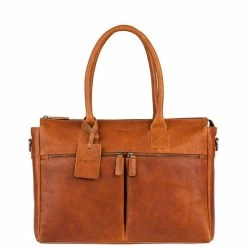 Flash-uitverkoop ❤️ Burkely Antique Avery Unisex Schoudertas 15,6'' Laptoptas - Cognac 🎁