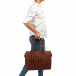 Flash-uitverkoop ❤️ Burkely Antique Avery Unisex Schoudertas 15,6'' Laptoptas - Cognac 🎁 -tassen-dames Verkoop 550x550 109
