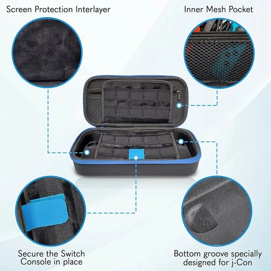Begroting π Hiudg Draagtas Compatibel Met Nintendo Switch En New Switch OLED, Harde Beschermhoes Voor 29 Spelletjes, Console En Accessoires, Reistas Deluxe, Case Modieus, Tas, Hoes, Opslag, Zwart β 2 Begroting π Hiudg Draagtas Compatibel Met Nintendo Switch En New Switch OLED, Harde Beschermhoes Voor 29 Spelletjes, Console En Accessoires, Reistas Deluxe, Case Modieus, Tas, Hoes, Opslag, Zwart β - Afbeelding 2