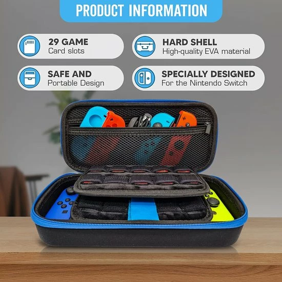 Begroting π Hiudg Draagtas Compatibel Met Nintendo Switch En New Switch OLED, Harde Beschermhoes Voor 29 Spelletjes, Console En Accessoires, Reistas Deluxe, Case Modieus, Tas, Hoes, Opslag, Zwart β 5 Begroting π Hiudg Draagtas Compatibel Met Nintendo Switch En New Switch OLED, Harde Beschermhoes Voor 29 Spelletjes, Console En Accessoires, Reistas Deluxe, Case Modieus, Tas, Hoes, Opslag, Zwart β - Afbeelding 5
