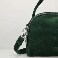 Beste Verkoop ❤️ Shabbies Amsterdam Shabbies Medium Schoudertas / Crossbody Tas Dames - Leer - Waxed Suède - Groen 🔥 -tassen-dames Verkoop 550x550 203