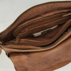Uitgang ✔️ Bear Design Kleine Schoudertas / Crossbody Tas Dames - Leer - Calisto Pelle - Cognac 🔔 -tassen-dames Verkoop 550x550 239