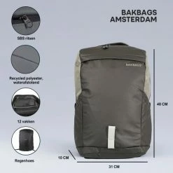 Goedkoop 👏 BAKBAGS Laptop Rugzak 25 Liter | Rugzak Met Laptopvak Voor Naar School Of Werk | Geschikt Tot 17 Inch Laptops | Gerecycled Polyester 🤩 -tassen-dames Verkoop 550x550 46