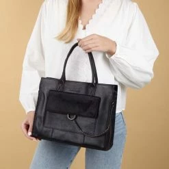 Top 10 😉 Micmacbags Mendoza Handtas - Zwart 🎁 -tassen-dames Verkoop 550x550 523