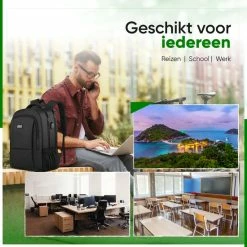 Groothandel 🧨 Navy Madden Rugzak Met USB Poort 28L - Zwart - Luxe Laptop Rugtas 15.6 Inch Met Laptopvak - Heren - Dames - Jongens - Meisje - Waterafstotend - Rugzakken 👏 -tassen-dames Verkoop 550x550 58