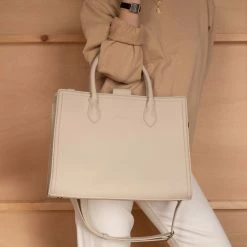 Korting 😉 Violet Hamden Essential Bag Dames LaptoptasShopper Leer - Beige 😍 -tassen-dames Verkoop 550x550 580