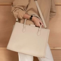 Korting 😉 Violet Hamden Essential Bag Dames LaptoptasShopper Leer - Beige 😍 -tassen-dames Verkoop 550x550 583