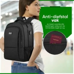 Groothandel 🧨 Navy Madden Rugzak Met USB Poort 28L - Zwart - Luxe Laptop Rugtas 15.6 Inch Met Laptopvak - Heren - Dames - Jongens - Meisje - Waterafstotend - Rugzakken 👏 -tassen-dames Verkoop 550x550 63