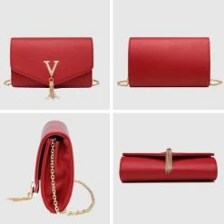 Gloednieuw 💯 Miss Lulu Clutches Voor Dames - Crossbodytas - Schoudertas - Dames Handtas - Rood (LH2035 RD) 😍 -tassen-dames Verkoop 550x550 680