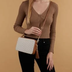 Kopen 🧨 Michael Kors Camera Bag M Dames Crossbodytas - Wit ✨ -tassen-dames Verkoop 550x550 718