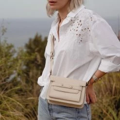 Begroting 😍 Violet Hamden Essential Bag Dames Crossbody Tas Leer - Beige 🎉 -tassen-dames Verkoop 550x550 72