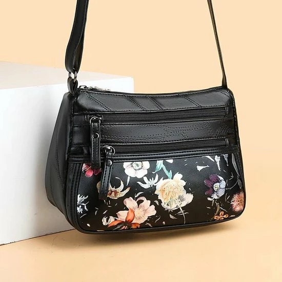 Aanbiedingen 🔔 Merkloos LaGloss Damestas Bloemen Print 3 - Luxe Handtas - Zwarte Schoudertas - 27 X 19 Cm - Zwart 😉 2 Aanbiedingen 🔔 Merkloos LaGloss Damestas Bloemen Print 3 - Luxe Handtas - Zwarte Schoudertas - 27 X 19 Cm - Zwart 😉 - Afbeelding 2