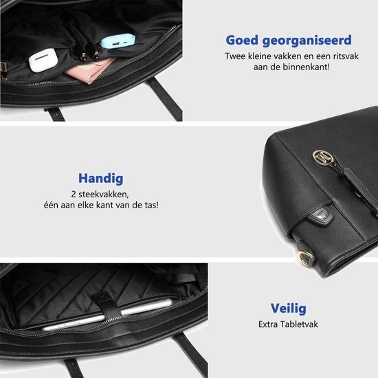 Uitgang π Miss Lulu Dames Schoudertas - Handtas - Laptoptas 13.3" – Zwart (LM1642 BK) π 6 Uitgang π Miss Lulu Dames Schoudertas - Handtas - Laptoptas 13.3" – Zwart (LM1642 BK) π - Afbeelding 6