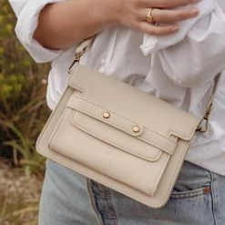 Begroting 😍 Violet Hamden Essential Bag Dames Crossbody Tas Leer - Beige 🎉 -tassen-dames Verkoop 550x550 73