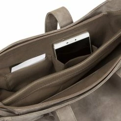 Kopen ❤️ Piace Molto Justified Felina - Big - Lederen - Shopper Tas - Schoudertas - Damestas - Taupe 😍 -tassen-dames Verkoop 550x550 738