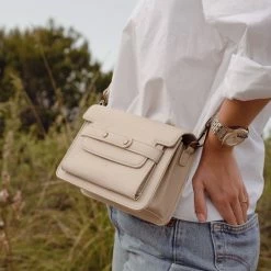 Begroting 😍 Violet Hamden Essential Bag Dames Crossbody Tas Leer - Beige 🎉 -tassen-dames Verkoop 550x550 74