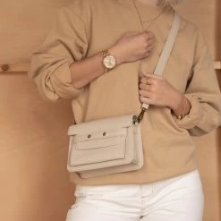 Begroting 😍 Violet Hamden Essential Bag Dames Crossbody Tas Leer - Beige 🎉 -tassen-dames Verkoop 550x550 75
