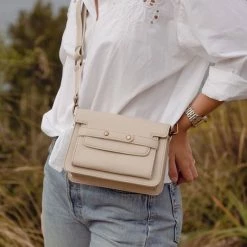 Begroting 😍 Violet Hamden Essential Bag Dames Crossbody Tas Leer - Beige 🎉 -tassen-dames Verkoop 550x550 76