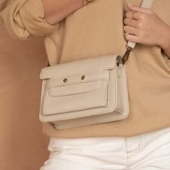 Begroting 😍 Violet Hamden Essential Bag Dames Crossbody Tas Leer - Beige 🎉 -tassen-dames Verkoop 550x550 78