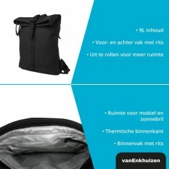 Aanbiedingen 😀 Van Enkhuizen VanEnkhuizen Rolltop Rugzak 9 Liter - Waterafstotend En Thermo Materiaal - Zwart 🎁 -tassen-dames Verkoop 550x550 810
