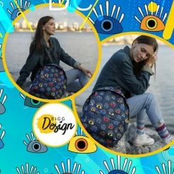 Korting 🤩 BiggDesign Eye On You Rugzak - Rugtas - Sporttas - Schooltas - Waterdicht - 43cm 😍 -tassen-dames Verkoop 550x550 939