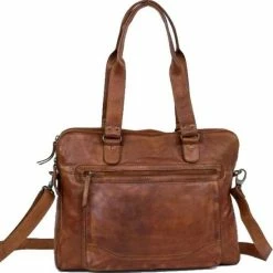 Beste Pirce 👏 Bear Design Lia Leren Dames Schoudertas / Laptoptas 13,3" - Cognac 👏 -tassen-dames Verkoop 550x555 12